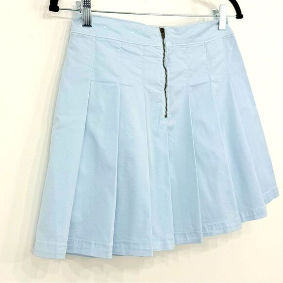 American Eagle Light Blue Pleated Mini Skirt NEW - Picture 7 of 13